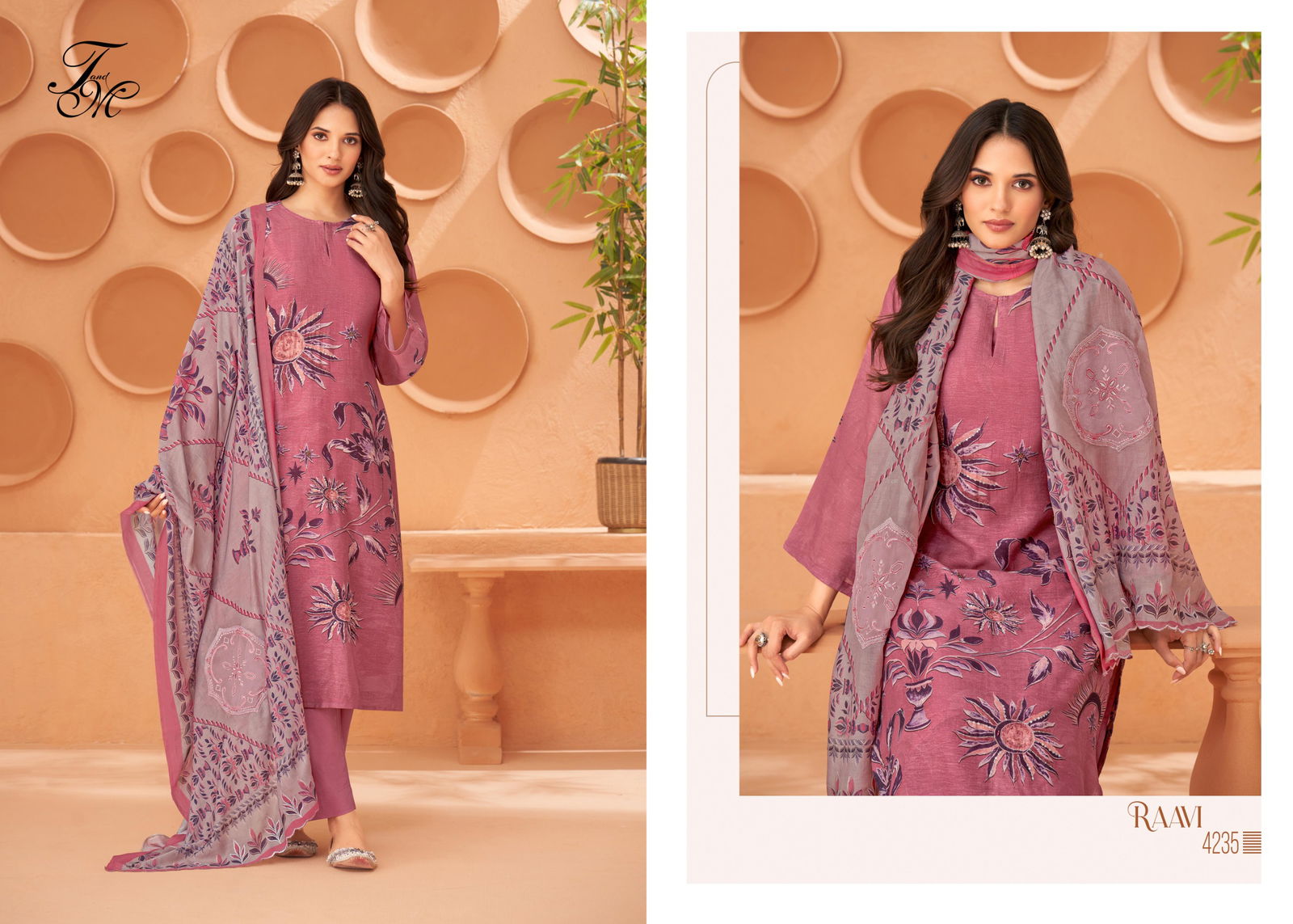 Raavi By T And M Viscose Organza Printed Salwar Kameez Wholesale Price In Surat
